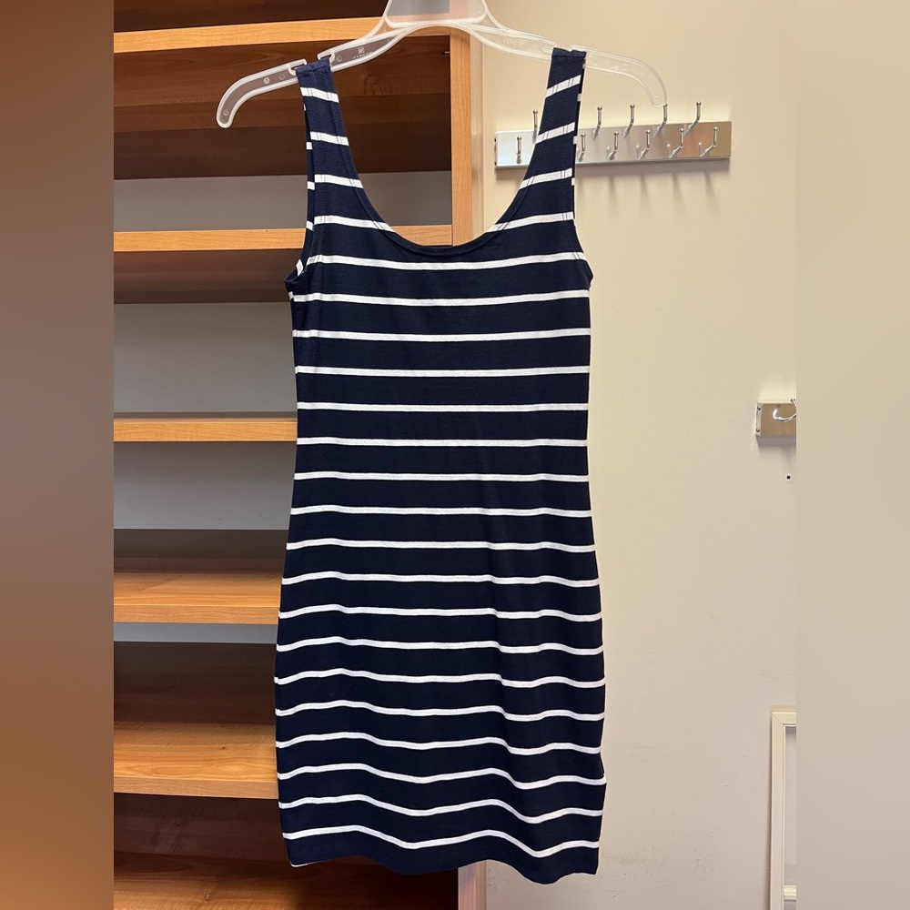 Navy and white striped dress, size US 4, Divided H&M, cotton